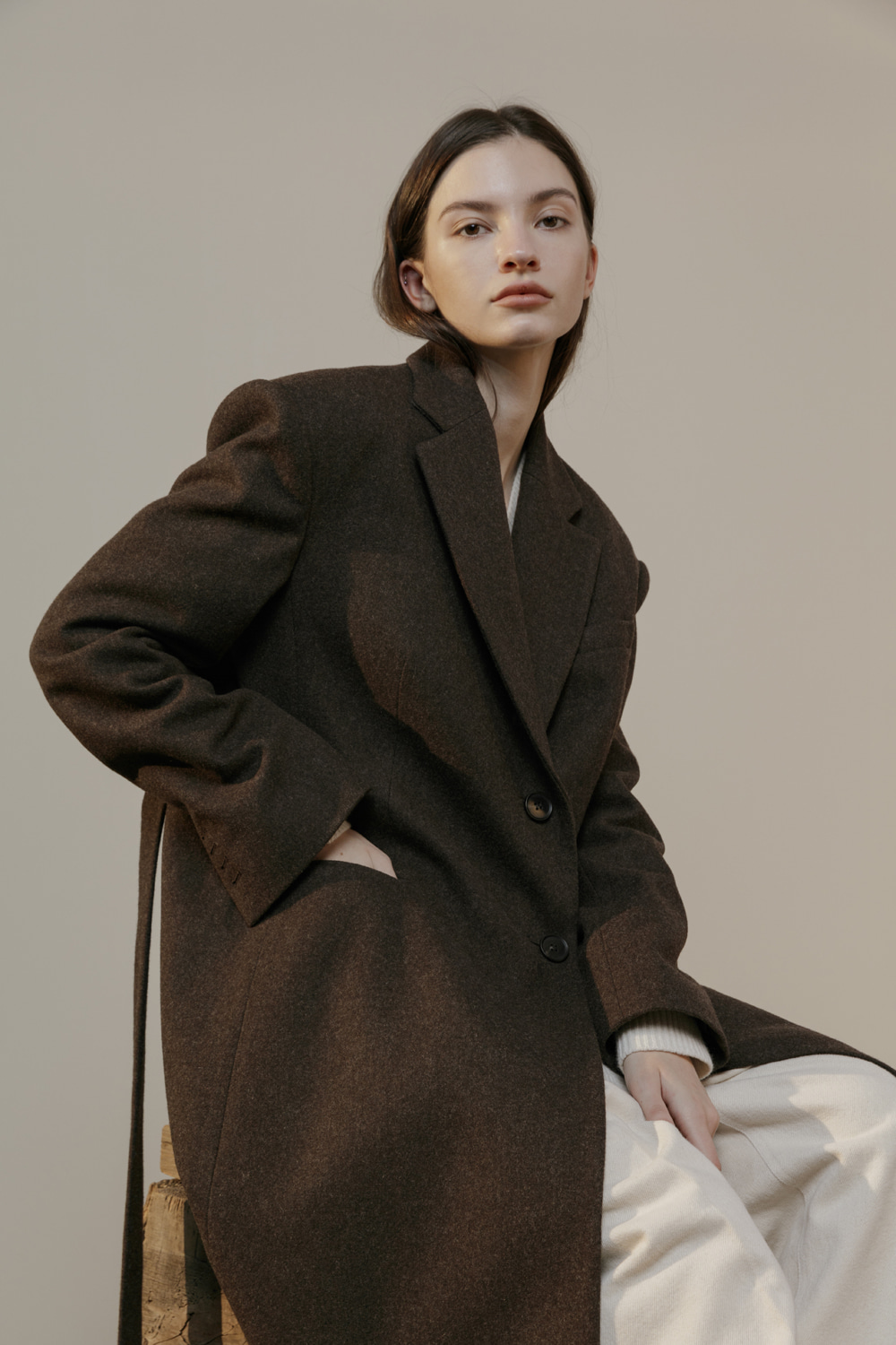 unit | Coat A Belted Wine Brown